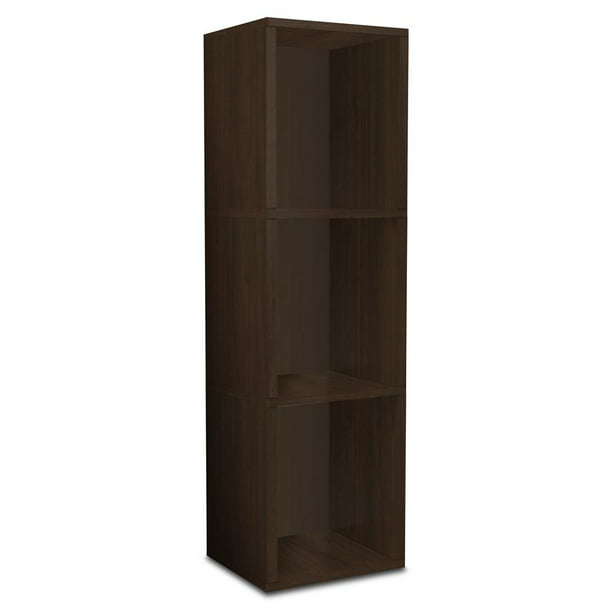 White Triple Cube Plus Bookcase by Way Basics in Espresso and Black